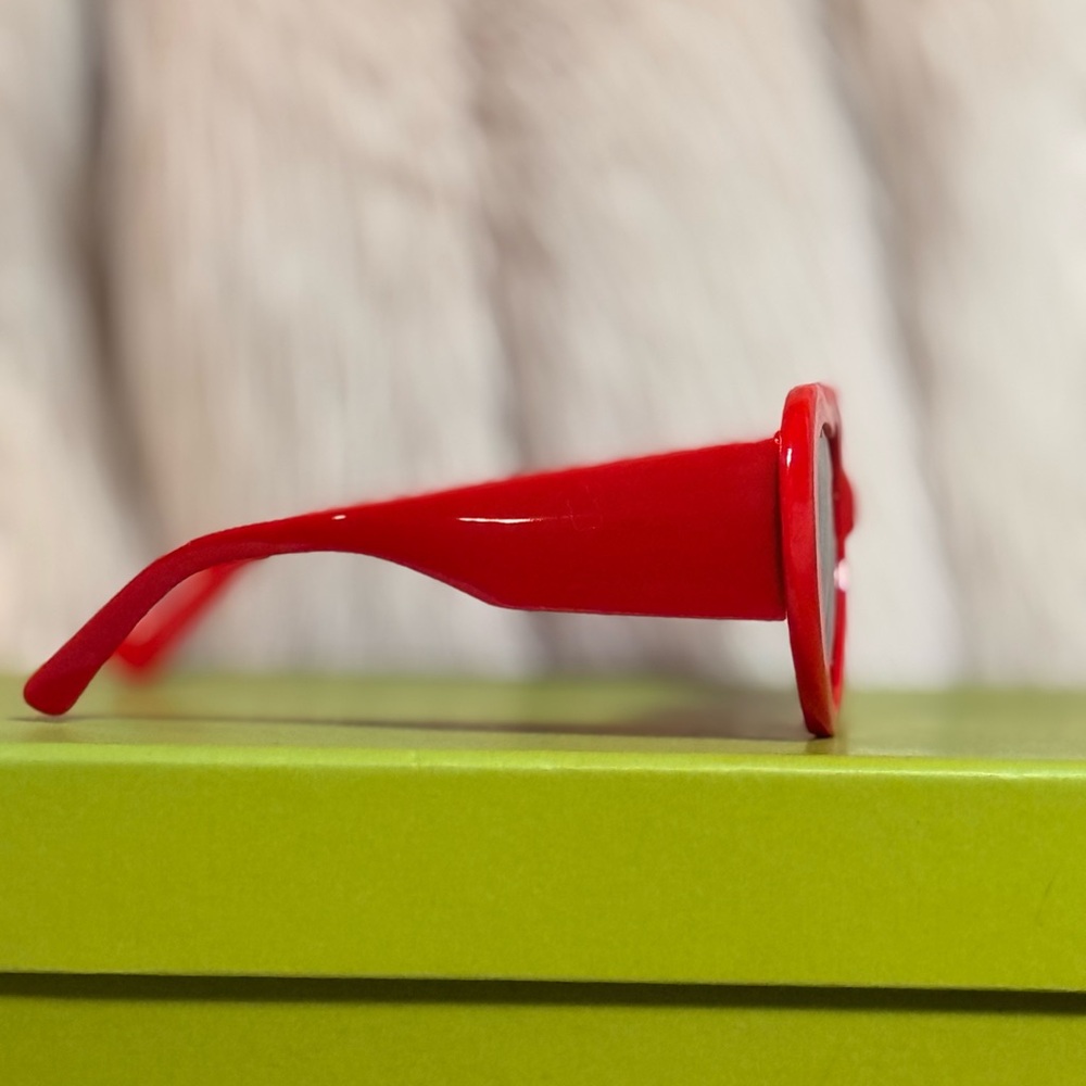 Heart-Shaped Red Sunglasses - Picture 2 of 2